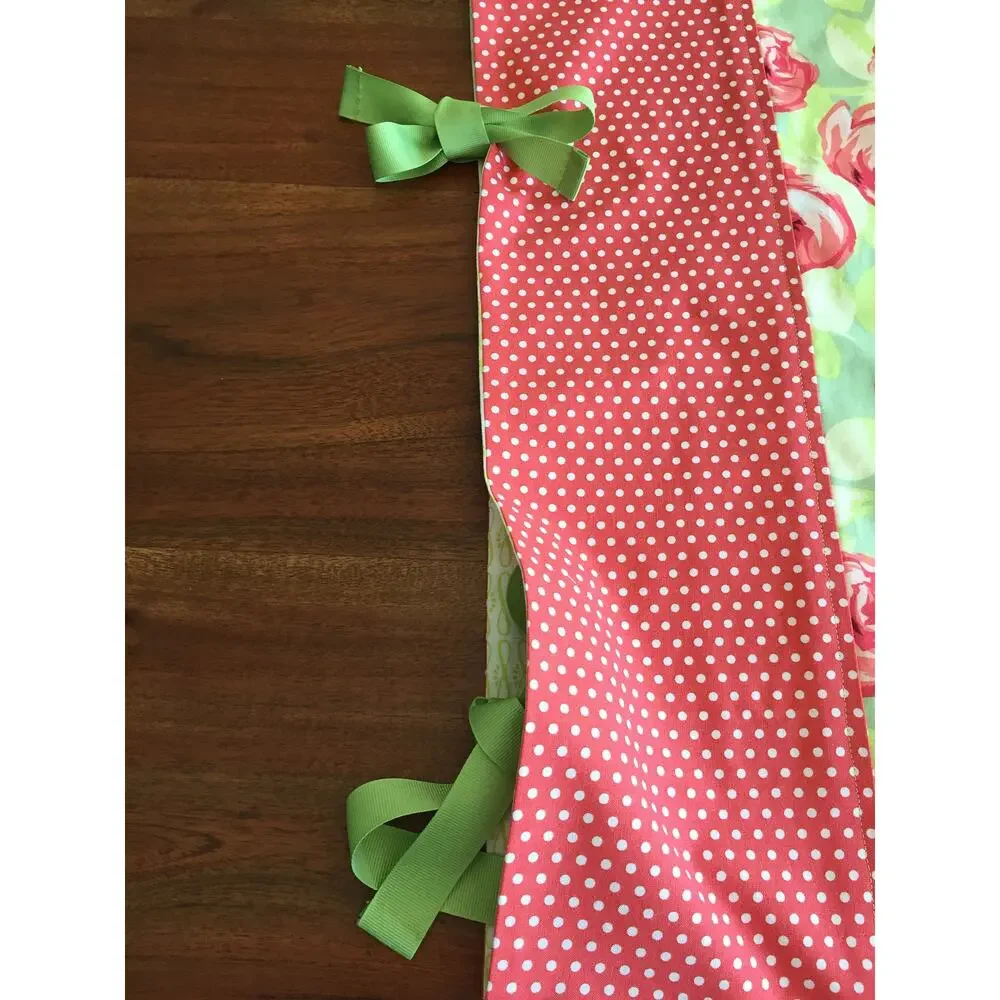 Handmade Orange Rose Pillowcase Set, Amy Butler Quilting Cotton, Ribbon Ties